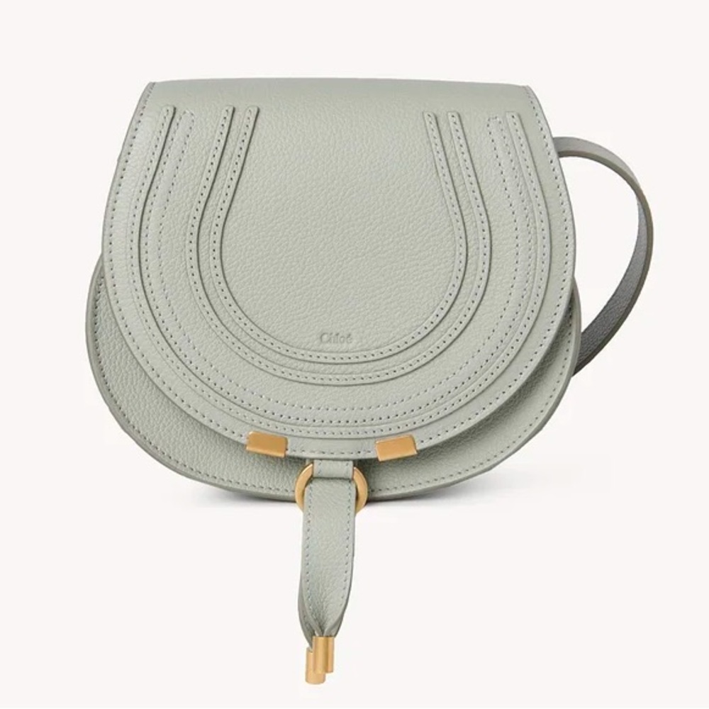 Chloe Small Marcie Crossbody Bag Grained Leather-Color Sea Grass
